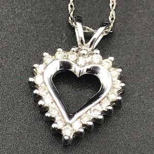Diamond Heart White Gold Necklace 💕